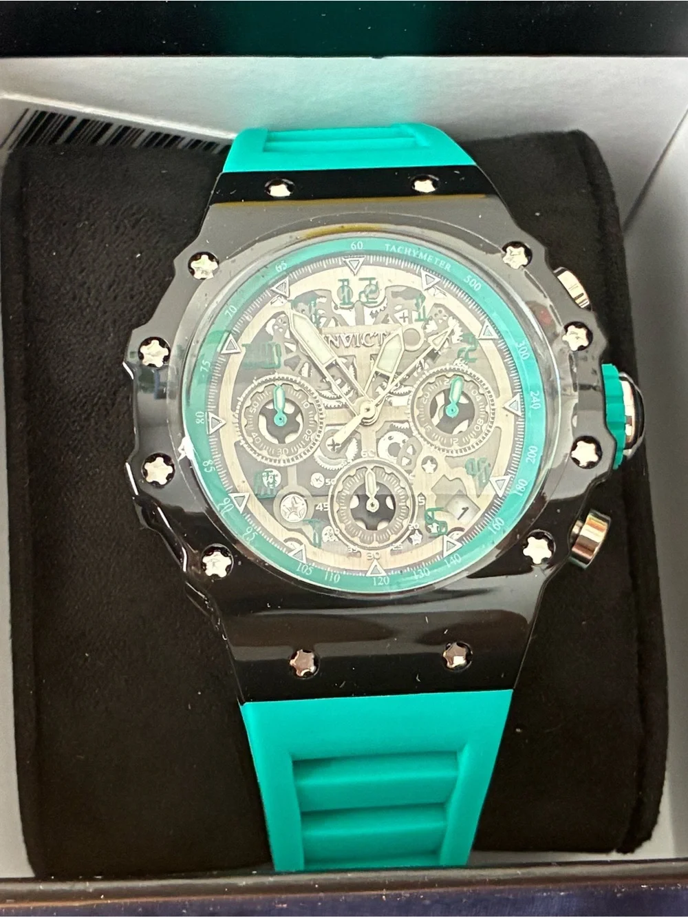 Invicta Turquoise and Black Men's Chronograph Watch